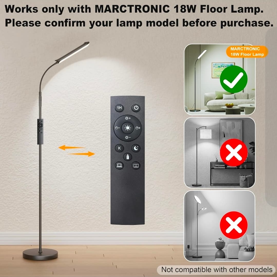 MARCTRONIC 18W Floor Lamp Remote Control - Thumbnail 7