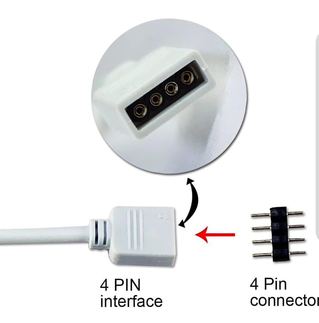 Set of 2, 4-Pin RGB LED 4-way Splitter Cable with Connectors - Thumbnail 3