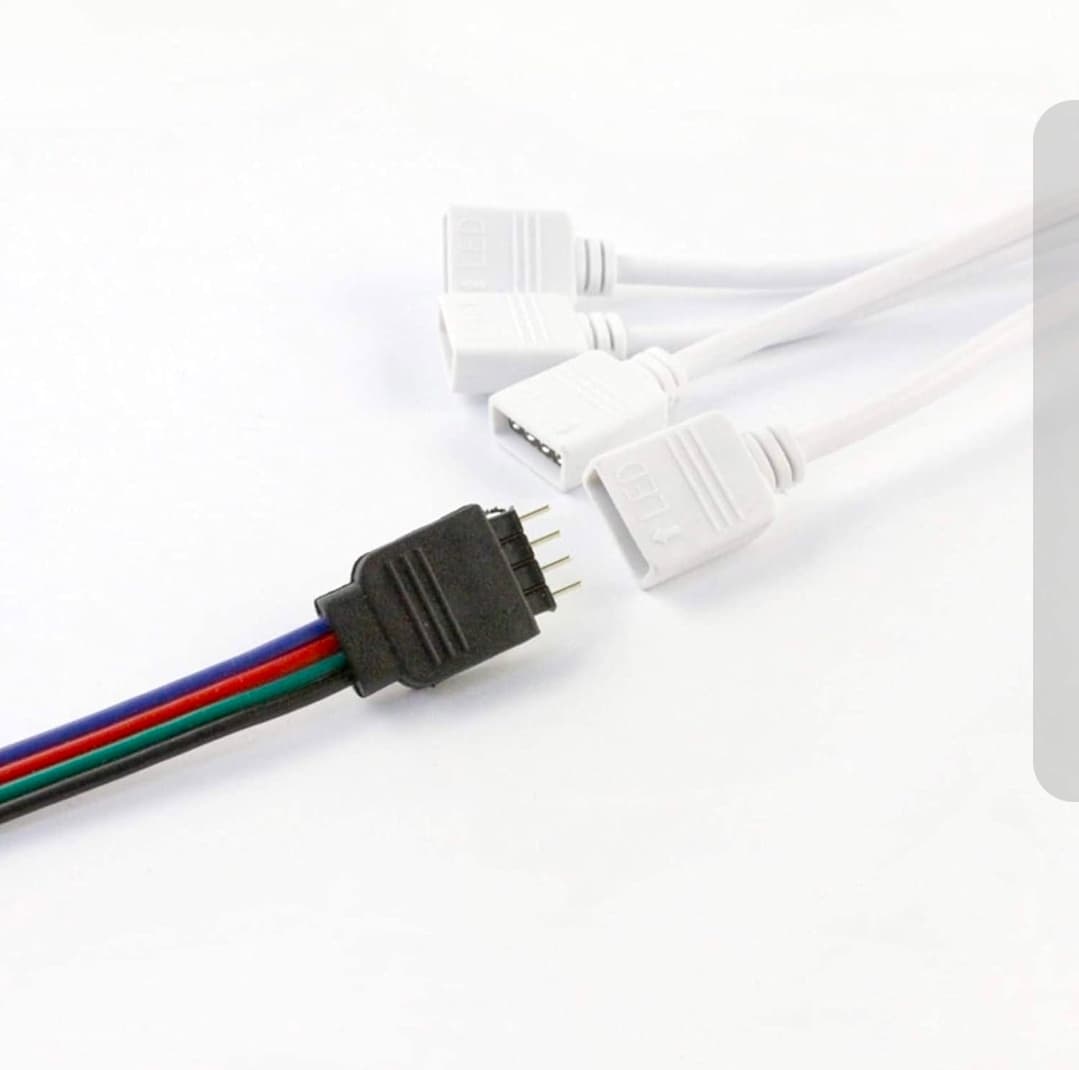Set of 2, 4-Pin RGB LED 4-way Splitter Cable with Connectors - Thumbnail 5