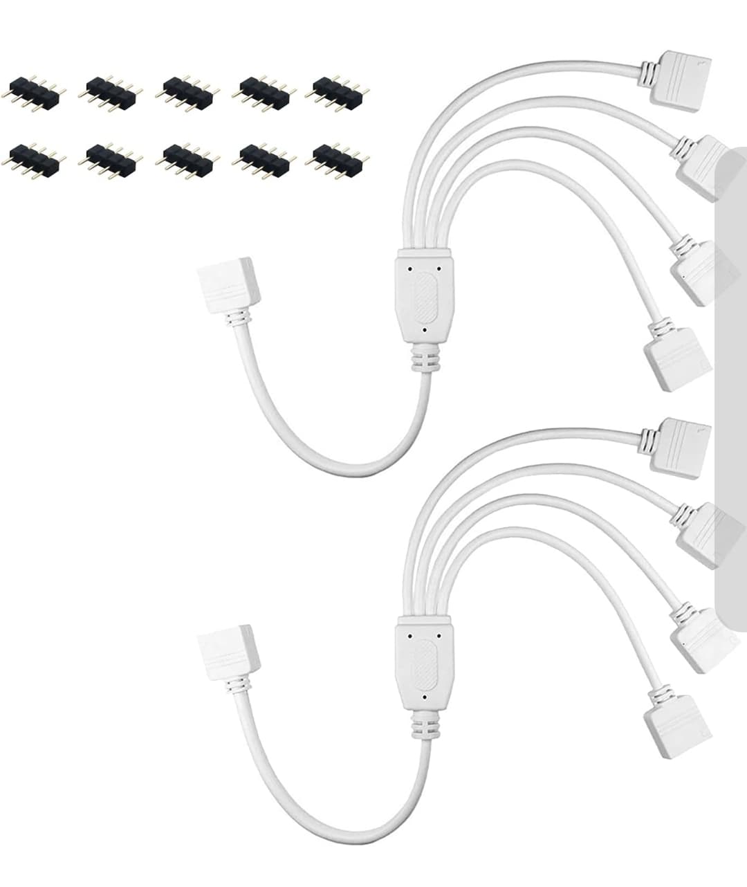 Set of 2, 4-Pin RGB LED 4-way Splitter Cable with Connectors - Thumbnail 8