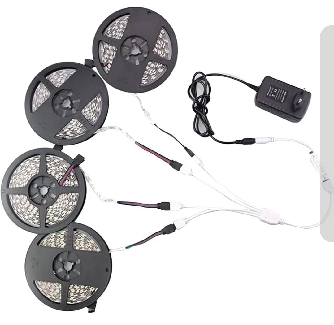 Set of 2, 4-Pin RGB LED 4-way Splitter Cable with Connectors - Thumbnail 7