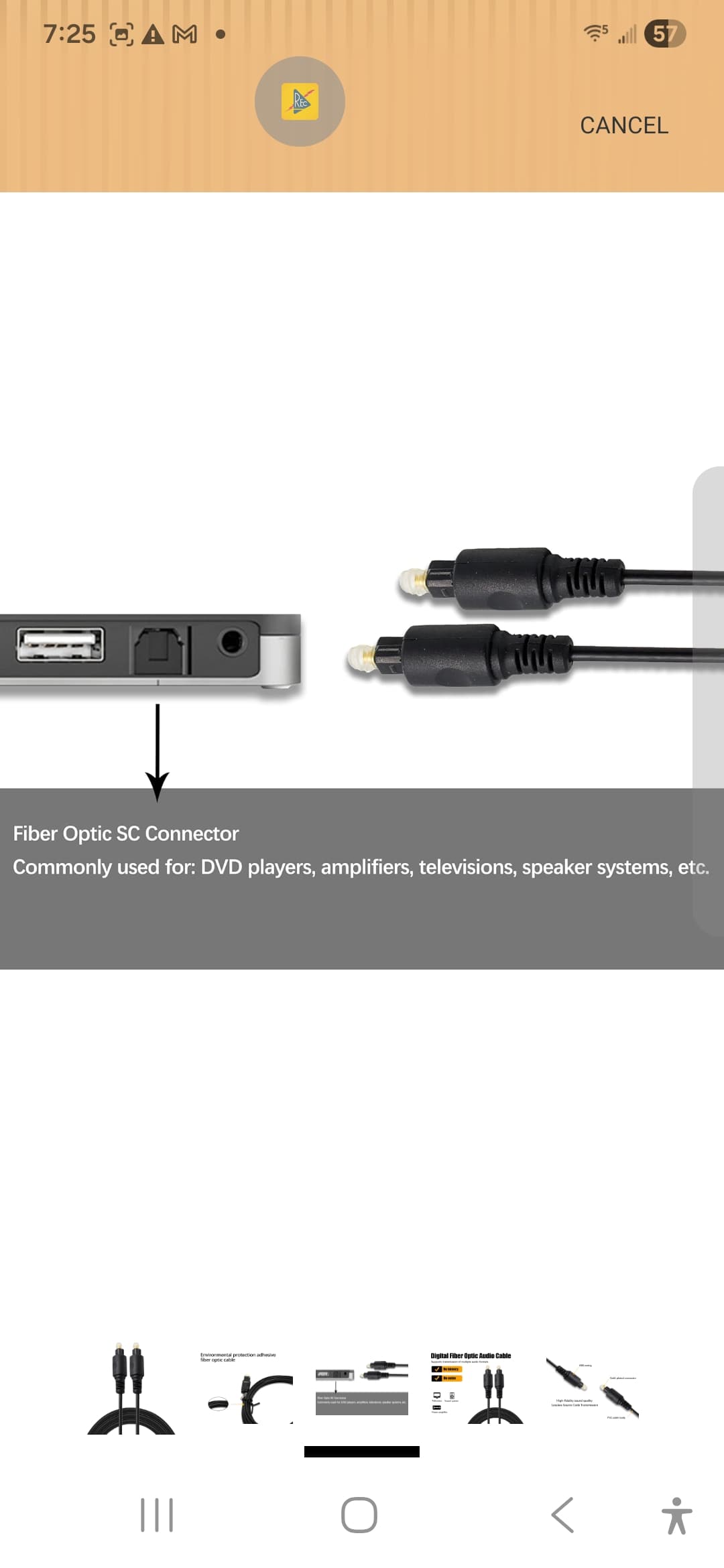 Digital Fiber Optic Audio Cable SC Connector - Thumbnail 3