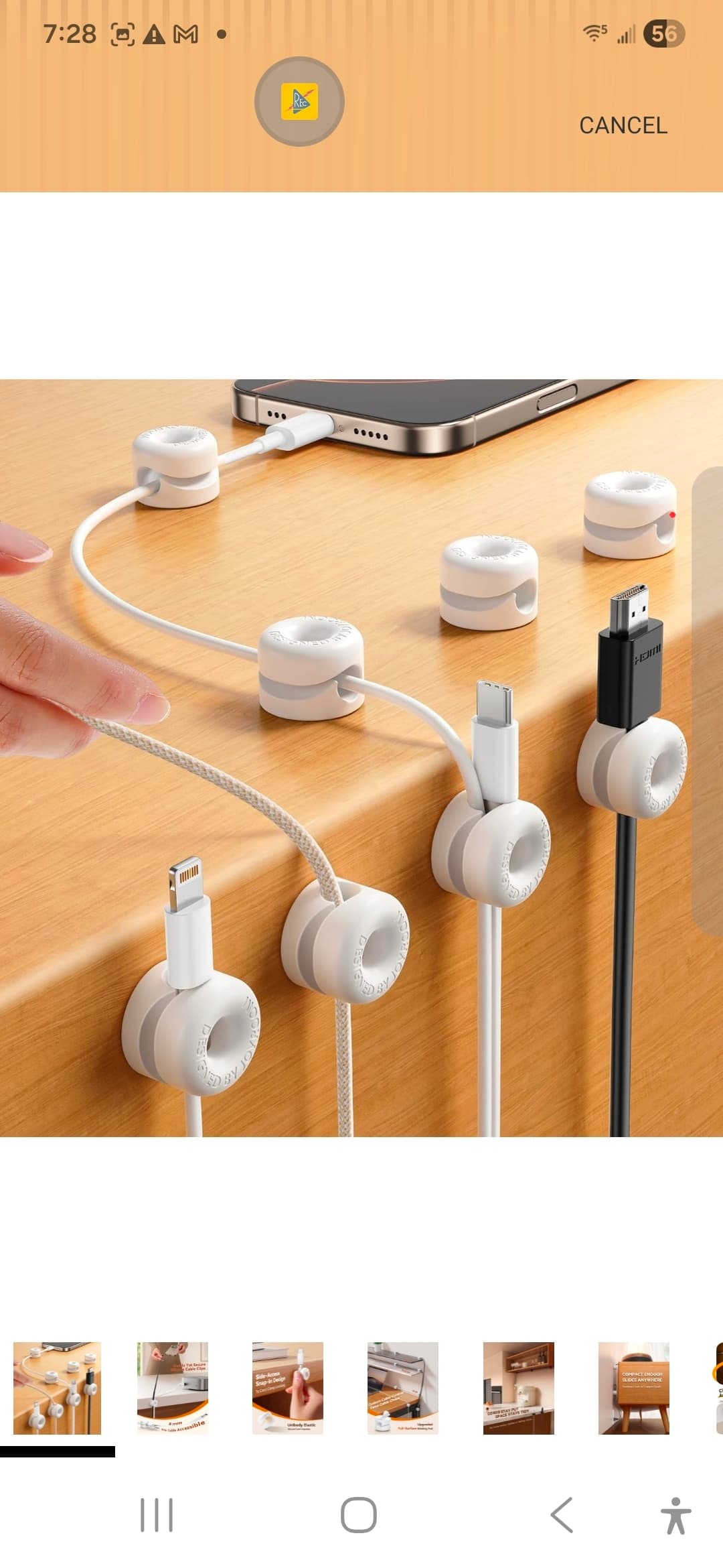 Cable Organizer Clips Silicone 8mm Designed by Jorokoo - Image 1