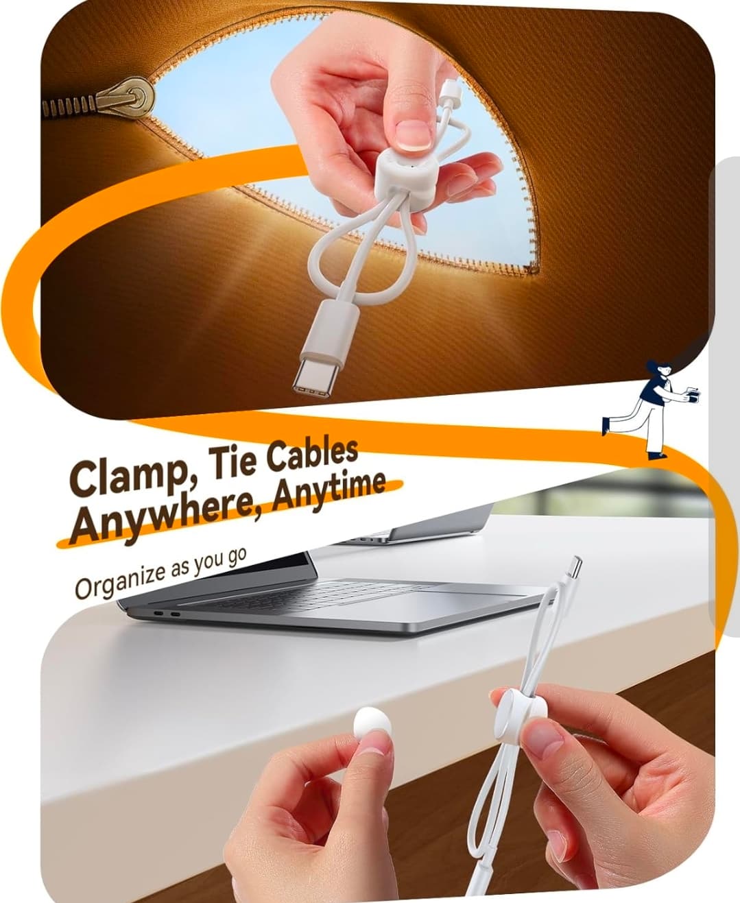 Cable Organizer Clips Silicone 8mm Designed by Jorokoo - Thumbnail 7