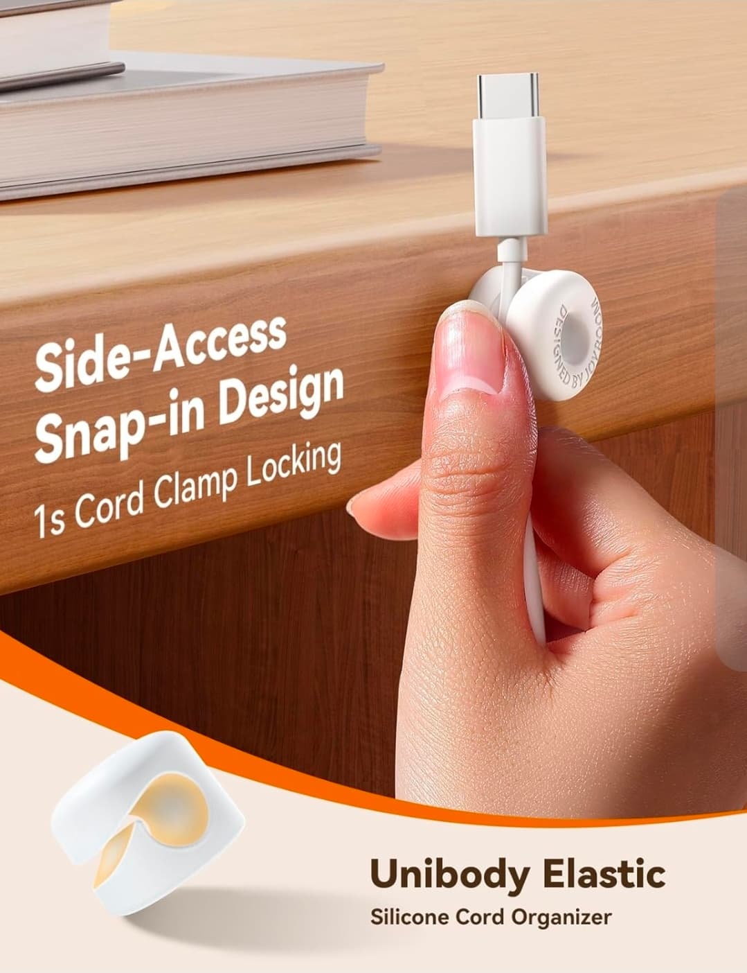 Cable Organizer Clips Silicone 8mm Designed by Jorokoo - Thumbnail 3