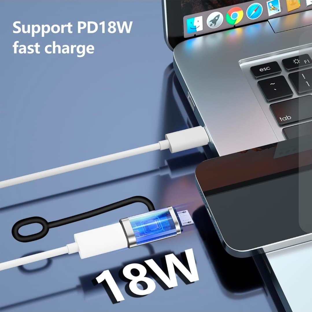 4 Pack Micro USB to USB C Adapter 18W Fast Charging 480Mbps - Thumbnail 5
