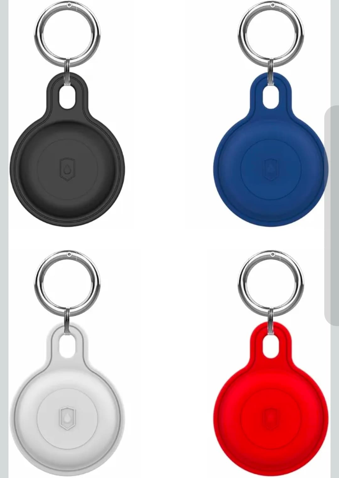 Silicone Keychain Holder works with Apple AirTag - 4 Pack, Multi-Color - Image 1