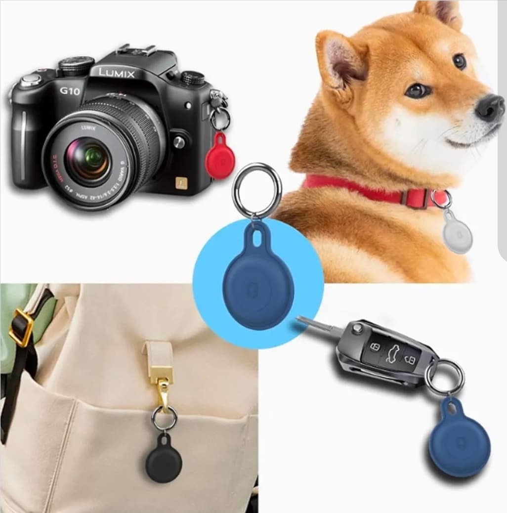 Silicone Keychain Holder works with Apple AirTag - 4 Pack, Multi-Color - Thumbnail 3