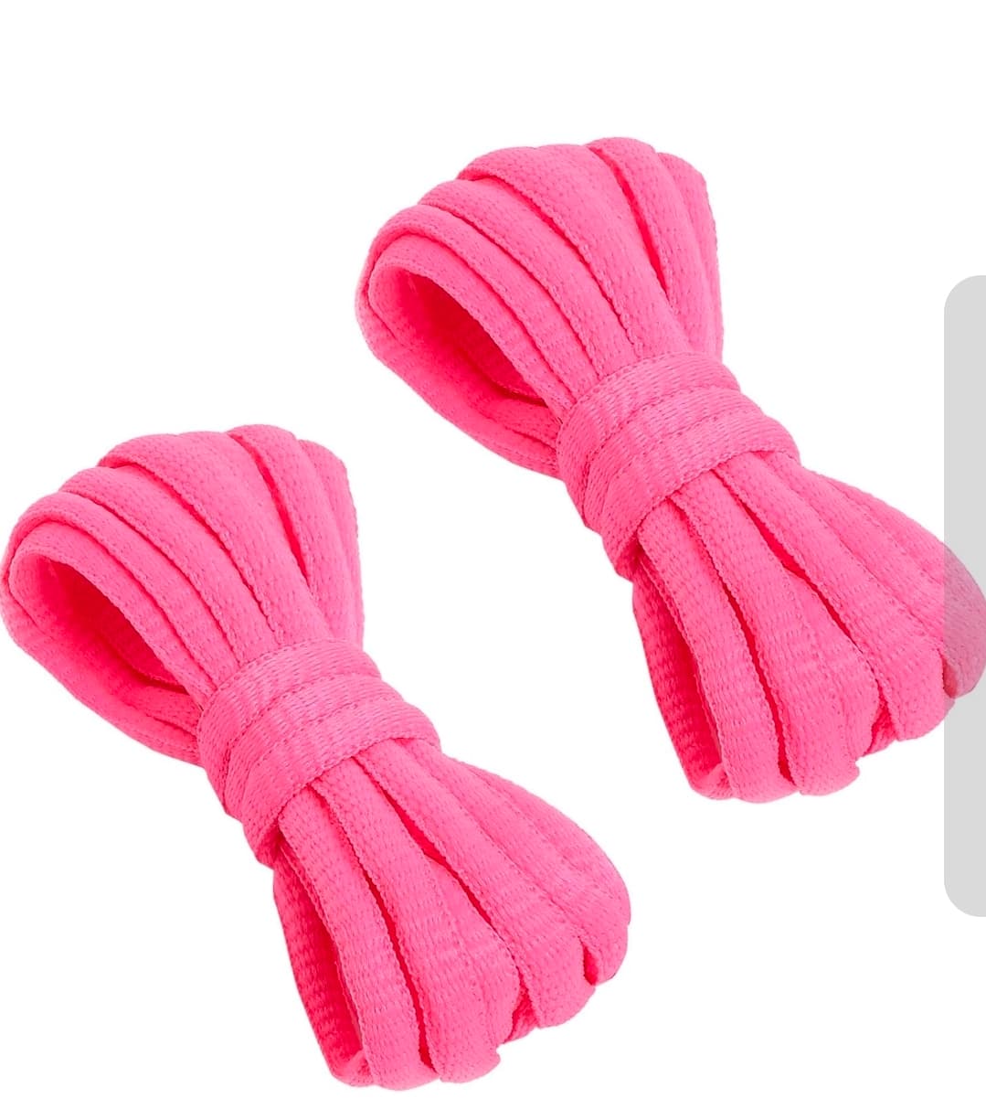Neon Pink Flat Shoelaces for Sneakers and Boots - Image 1