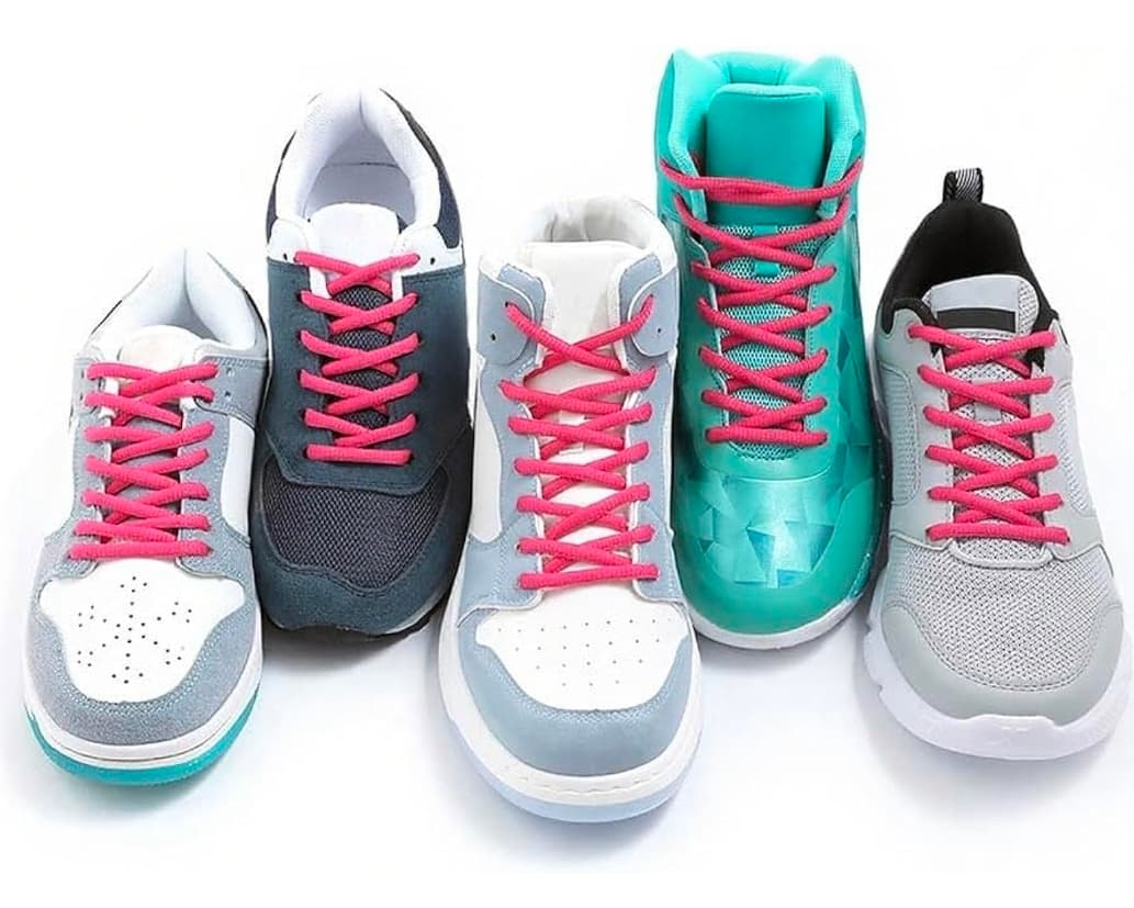 Neon Pink Flat Shoelaces for Sneakers and Boots - Thumbnail 5