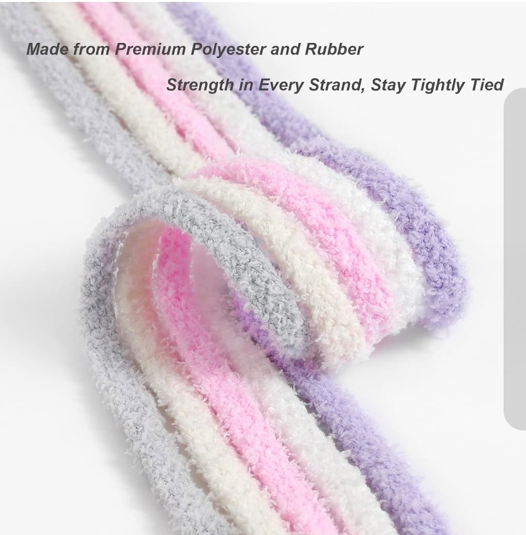 Soft Cozy Off White Shoe Laces 2 Pairs Polyester Rubber - Thumbnail 4