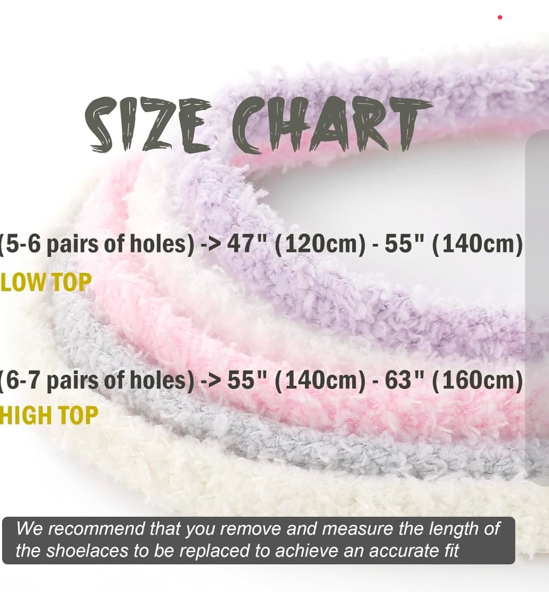 Soft Cozy Off White Shoe Laces 2 Pairs Polyester Rubber - Thumbnail 6