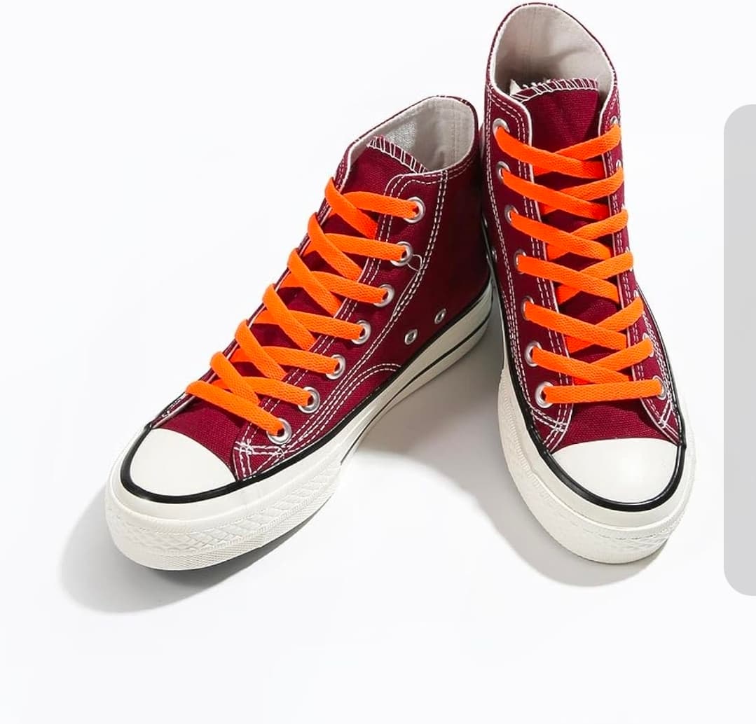 Bright Orange Flat Shoelaces for Sneakers and Trainers - Thumbnail 4