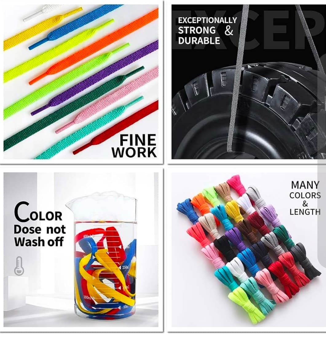 Bright Orange Flat Shoelaces for Sneakers and Trainers - Thumbnail 6