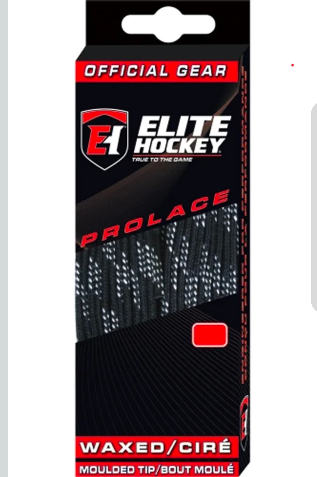 Elite Hockey Prolace Waxed Skate Laces Black/Whiite 120 cm - Image 1