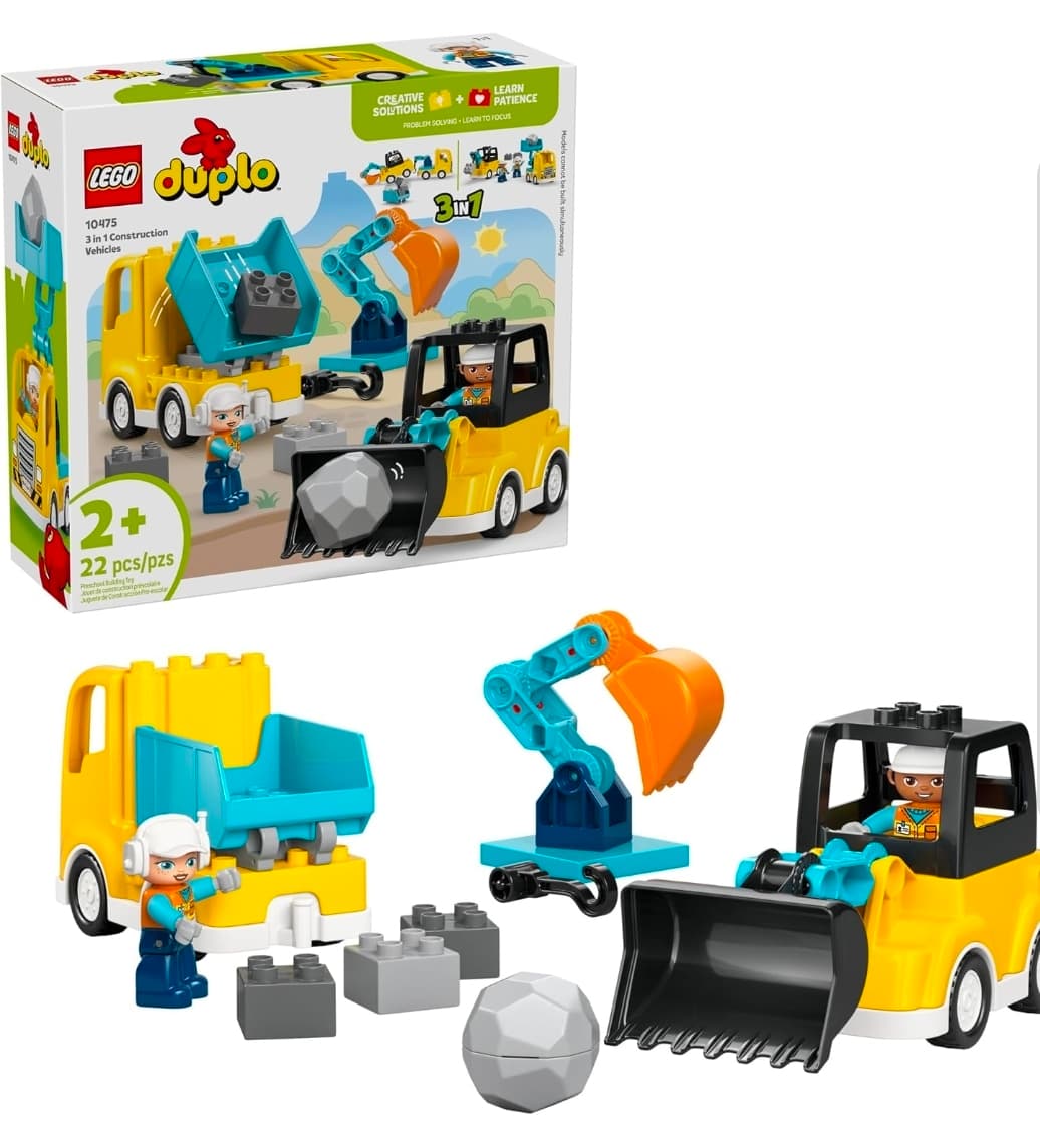 LEGO DUPLO 10975 3-in-1 Construction Vehicles Set - Image 1