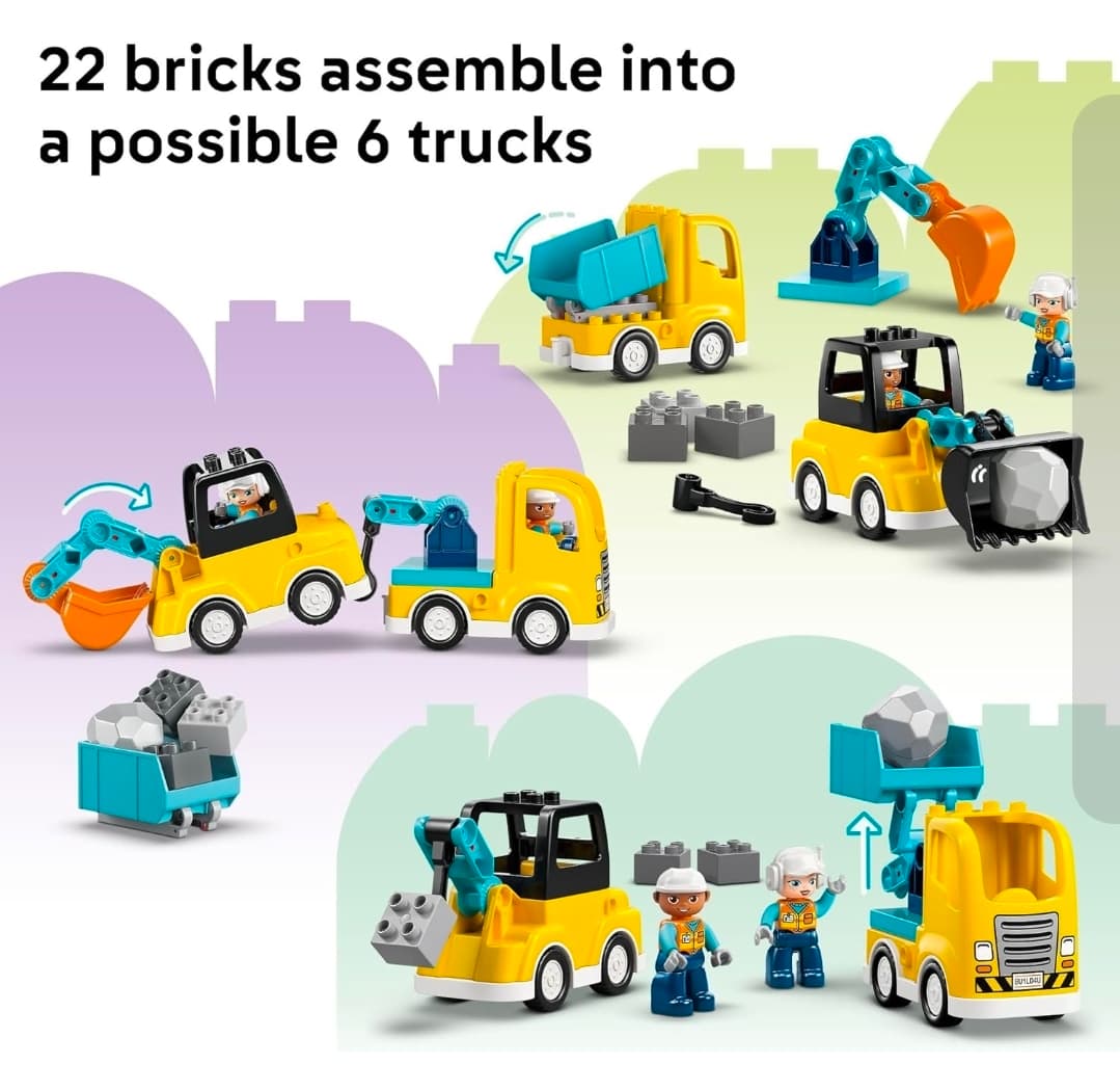 LEGO DUPLO 10975 3-in-1 Construction Vehicles Set - Thumbnail 4