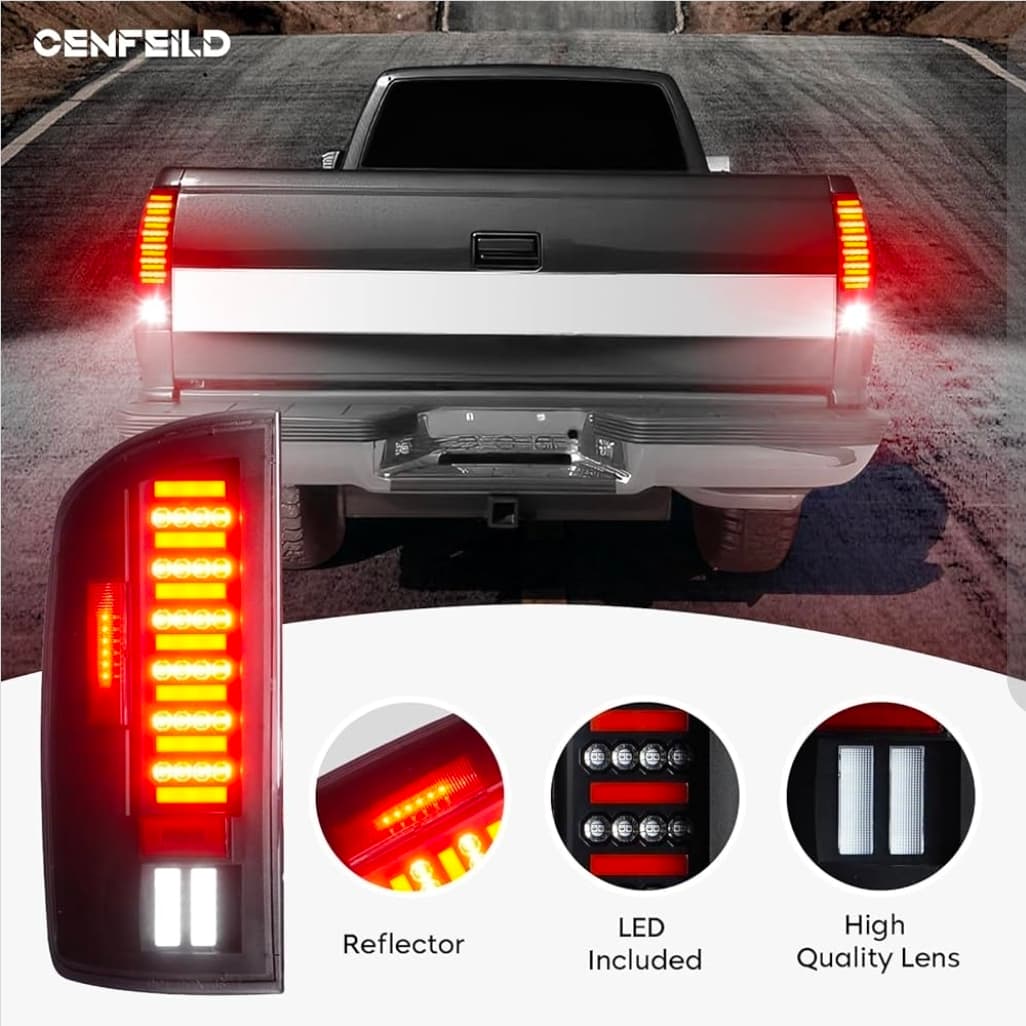 LED Tail Lights Compatible with Dodge RAM 1500 2002-06, RAM 2500 3500 2003-06 Taillights - Thumbnail 2