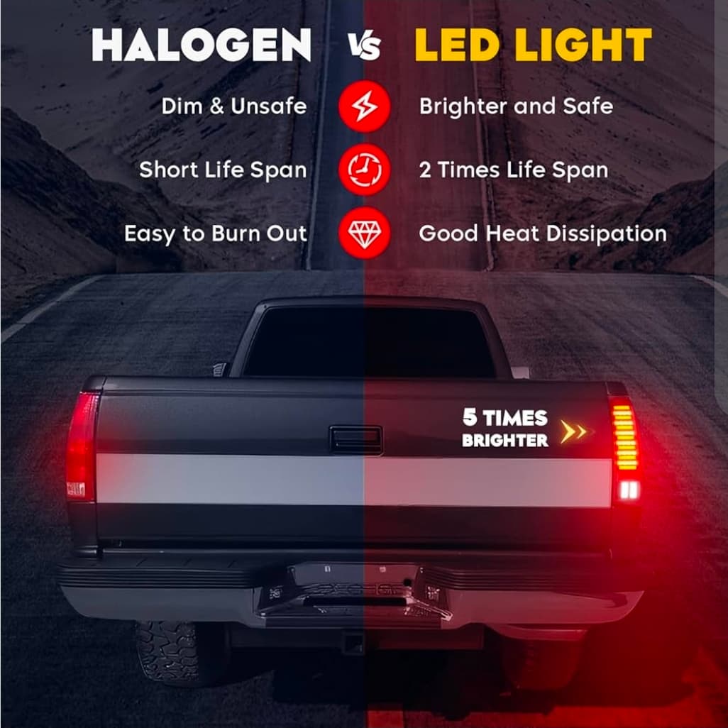 LED Tail Lights Compatible with Dodge RAM 1500 2002-06, RAM 2500 3500 2003-06 Taillights - Thumbnail 4