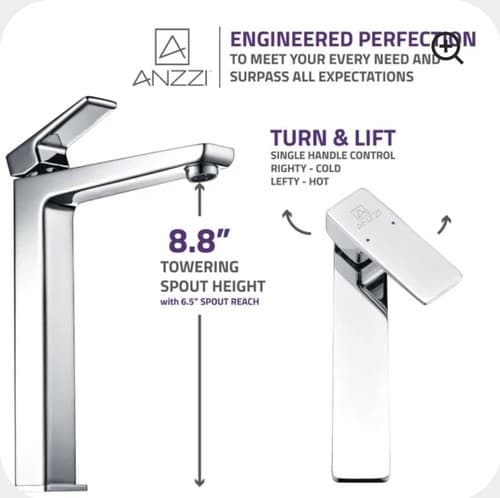 L-AZ102BNANZZI Valor Single Hole Single-Handle Bathroom Faucet - Thumbnail 3