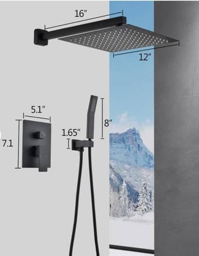 2-Handle Claw Foot Tub Faucet with Hand Shower in. Matte Black TH6003-12MB - Thumbnail 6