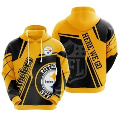 NEW NFL PITTSBURGH STEELERS 100% POLYESTER HOODIE SIZE XL AND 2XL