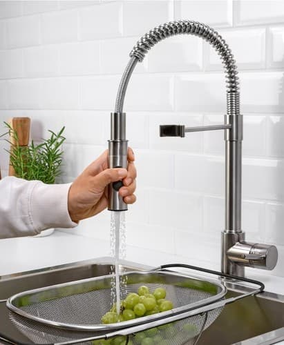 VIMMERNKitchen faucet with handspray, stainless steel color - Thumbnail 2