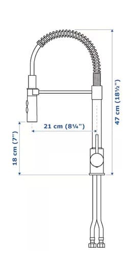 VIMMERNKitchen faucet with handspray, stainless steel color - Thumbnail 3