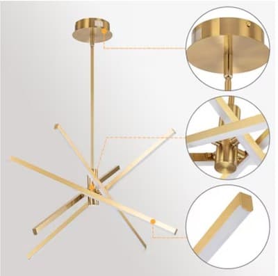 C Cattleya 4 -Light Gold Modern/contemporary Sputnik Integrated LED Medium... - Thumbnail 5