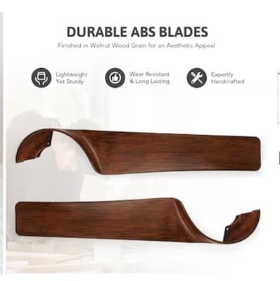 CO-Z 52-in Integrated LED Smart Brown with Polished Blades Propeller Ceiling Fan - Thumbnail 9