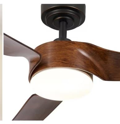 CO-Z 52-in Integrated LED Smart Brown with Polished Blades Propeller Ceiling Fan - Thumbnail 12