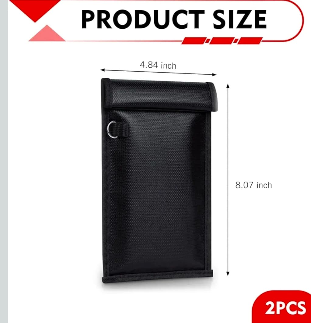 Faraday bag Fireproof Waterproof Document Bags 2 Pack with RFID Protection - Thumbnail 2