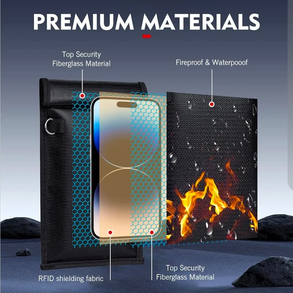 Faraday bag Fireproof Waterproof Document Bags 2 Pack with RFID Protection - Thumbnail 4