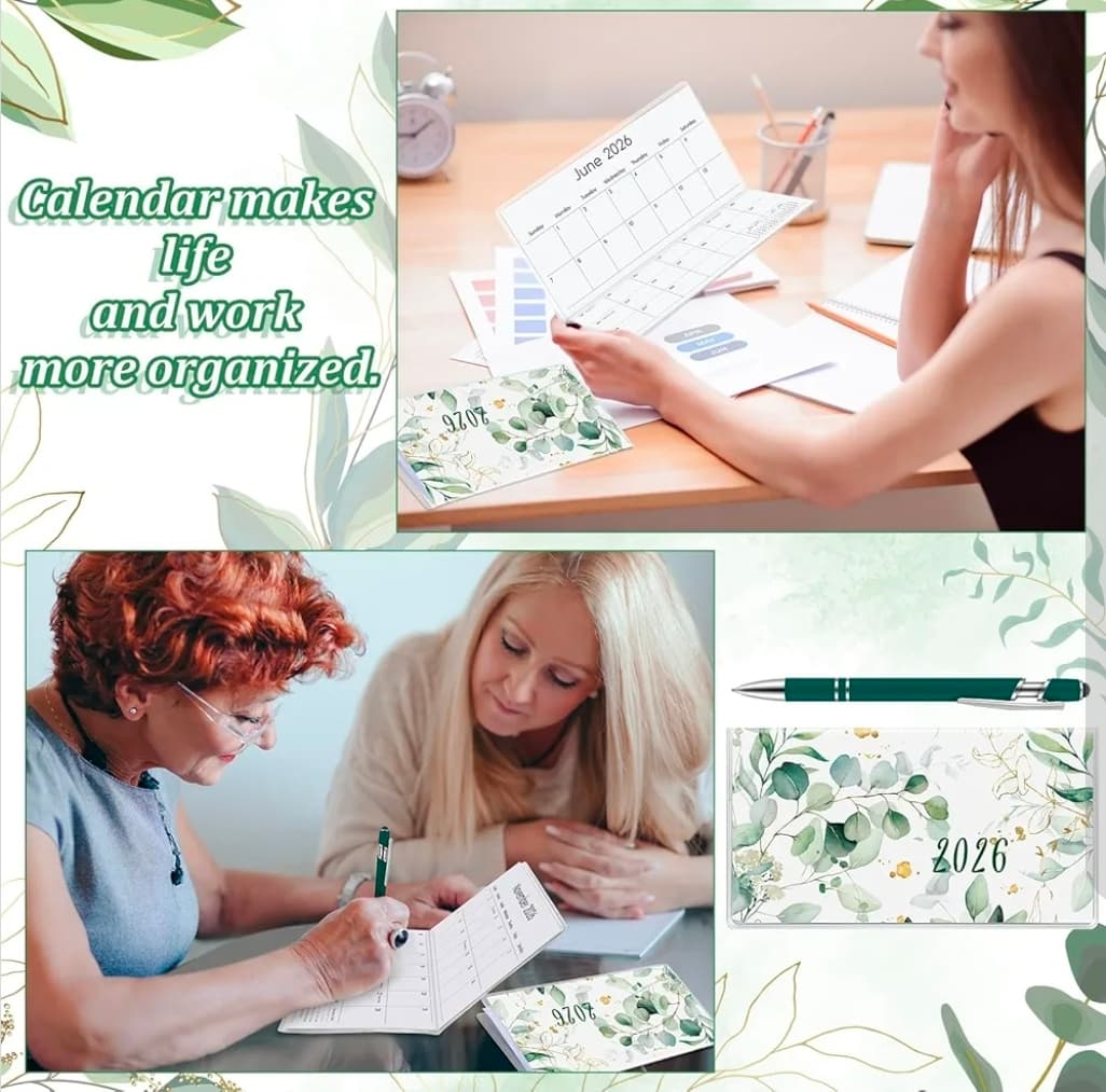 2026 Monthly Planner with Pen, 6.5x7 Inch, Leaf Design - Thumbnail 6