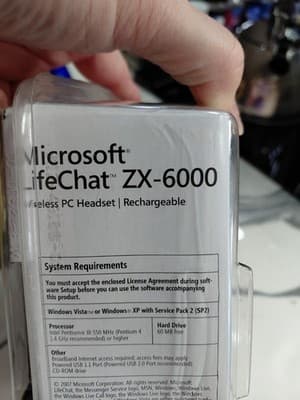 Microsoft LifeChat ZX-6000 Wireless PC Headset Rechargable NEW - Thumbnail 4