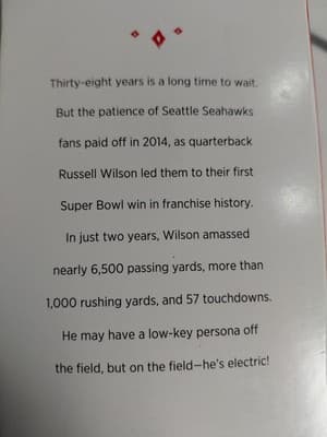 2015 Hallmark Keepsake Christmas Ornament Seattle Seahawks Russell Wilson 5.2"T - Thumbnail 3