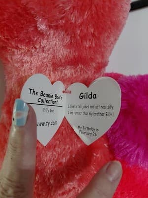 Ty Baby BOOS 24" PINK FLAMINGO GILDA TY SILK Birthdate Feb 26th - Thumbnail 4