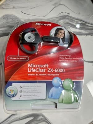 Microsoft LifeChat ZX-6000 Wireless PC Headset Rechargable NEW - Image 1