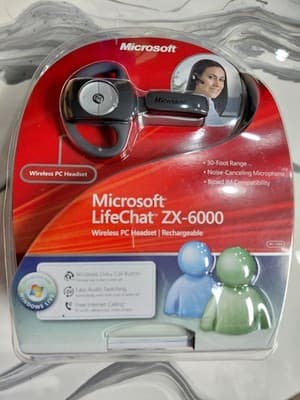 Microsoft LifeChat ZX-6000 Wireless PC Headset Rechargable NEW - Thumbnail 3