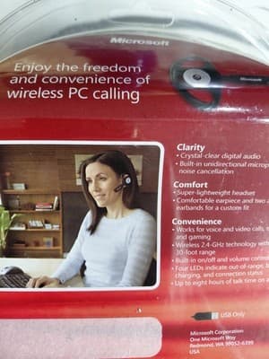 Microsoft LifeChat ZX-6000 Wireless PC Headset Rechargable NEW - Thumbnail 2