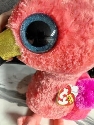 Ty Baby BOOS 24" PINK FLAMINGO GILDA TY SILK Birthdate Feb 26th - Thumbnail 2