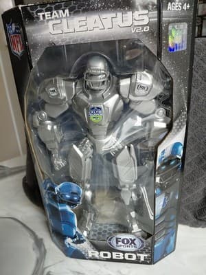 NFL Team CLEATUS V2.0 SUPER BOWL XLVIII Fox Sports Seattle Seahawks Silver Robot - Image 1