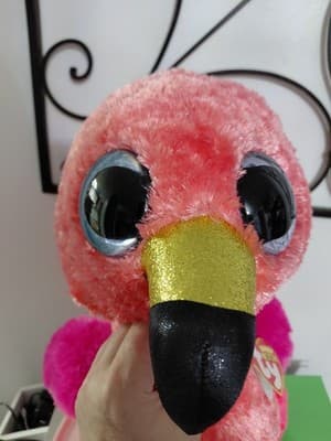 Ty Baby BOOS 24" PINK FLAMINGO GILDA TY SILK Birthdate Feb 26th - Thumbnail 3