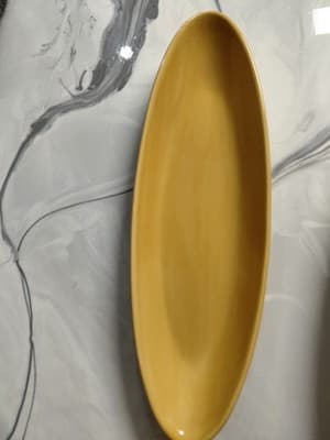 Wonderful Oval Pottery Barn Bread/Oil Plates (2) Orange & Tan Ceramic SORRENTO - Thumbnail 3