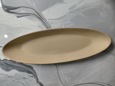 Wonderful Oval Pottery Barn Bread/Oil Plates (2) Orange & Tan Ceramic SORRENTO - Thumbnail 8
