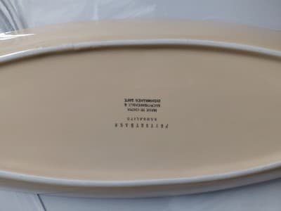 Wonderful Oval Pottery Barn Bread/Oil Plates (2) Orange & Tan Ceramic SORRENTO - Thumbnail 9