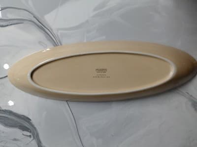 Wonderful Oval Pottery Barn Bread/Oil Plates (2) Orange & Tan Ceramic SORRENTO - Thumbnail 10