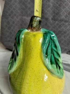 Vintage Art Deco Pear-Shaped Green & Yellow Ceramic. - Thumbnail 3