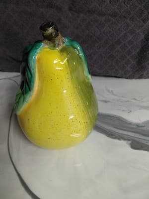 Vintage Art Deco Pear-Shaped Green & Yellow Ceramic. - Thumbnail 5