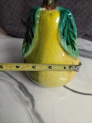 Vintage Art Deco Pear-Shaped Green & Yellow Ceramic. - Thumbnail 8